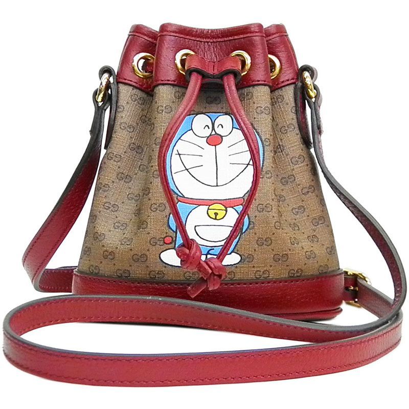 グッチ GUCCI ミニGGスプリーム ドラえもんコラボ 巾着