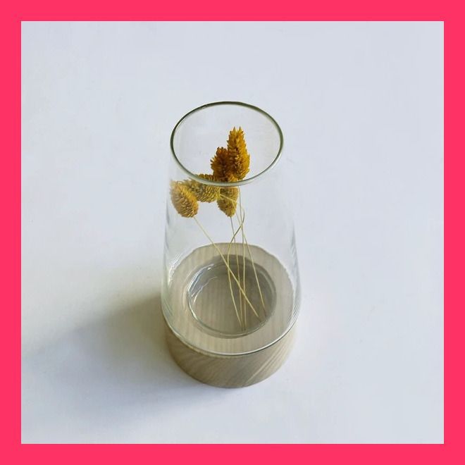 （高さ23cm）木とリューズガラスを組み合わせたフラワーベース スプレッド せたフラワーベース スプレッド ハンドメイドならではのあたたかみや素朴 おすすめ おしゃれ　売れ筋　人気 11354