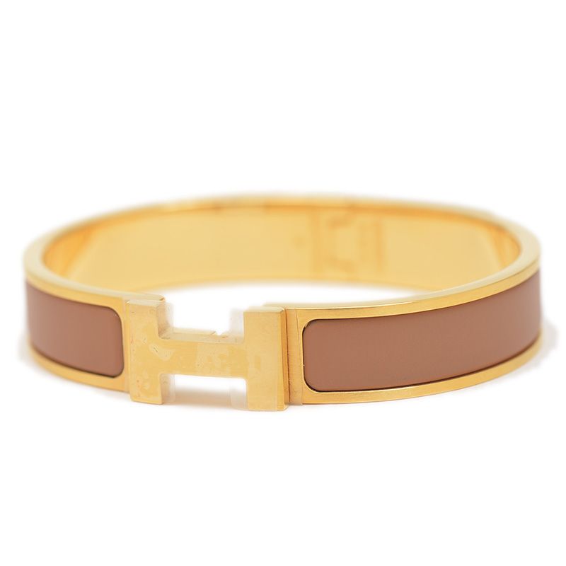 エルメス クリックHH クリッククラック PM バングル メタル ブラウン ゴー