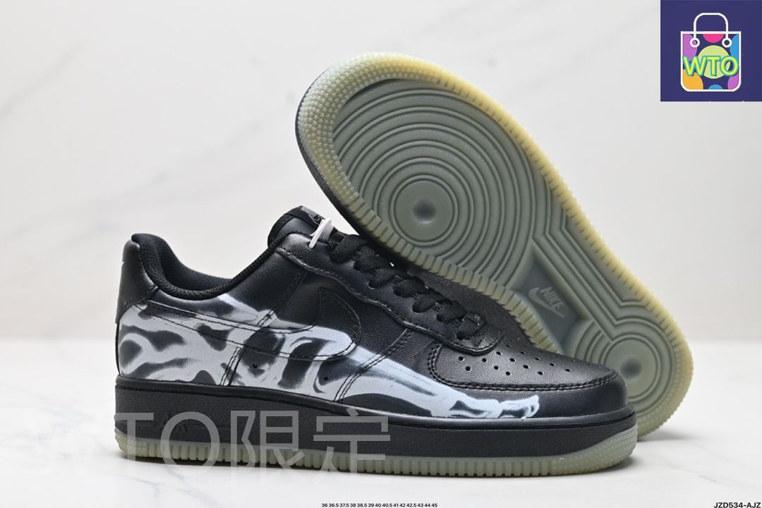 ナイキ エアフォース1 ロー ブラック スケルトンBQ7541-001