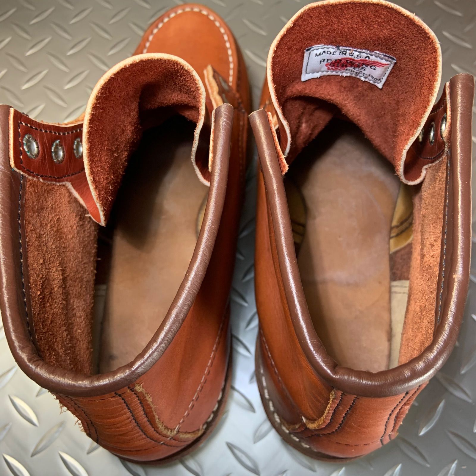 ☆REDWING 8875 モックトゥワークブーツ 刺繍羽タグ 2003年製 US7.5E