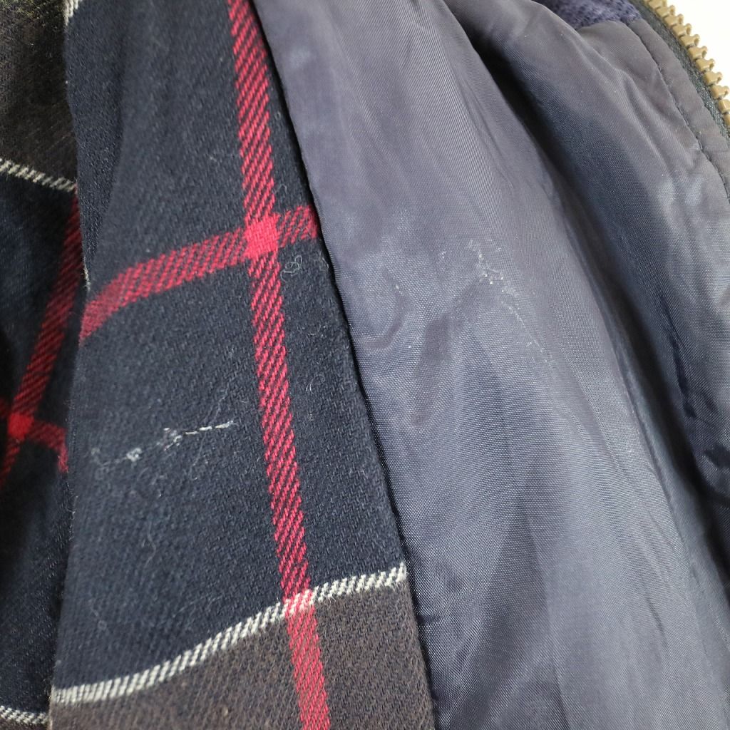 イングランド製 Barbour バブアー Classic Tartan ジャケット 防寒 防水 ヨーロッパ古着 ネイビー (メンズ XXL) 中古  古着 N6779