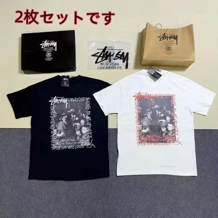 新品stussy ステューシーアメリカンファッションブランドゆったりタイプ半袖TシャツシリーズキャラクタープリントTシャツ