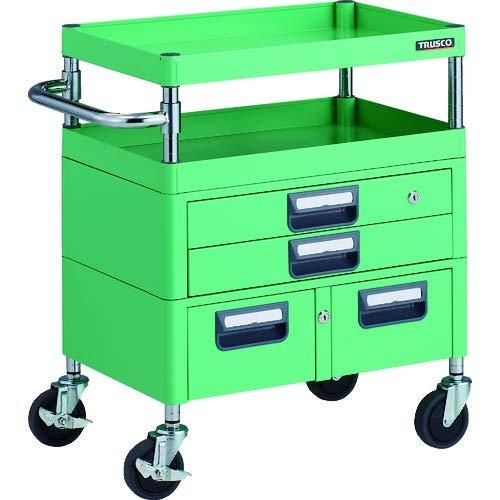 2営業日で発送 TRUSCO トラスコ中山 TRUSCO フェニックスワゴン 抗菌 省音 600X400XH740 引出付 YG色