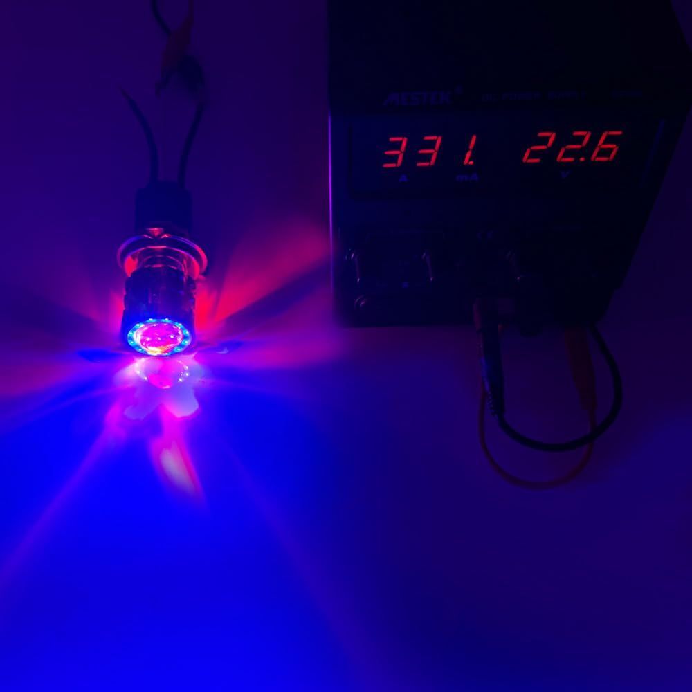 新品 Futwod バイク ヘッドライト LED H4 高輝度 レンズ発光 バイク用ヘッドライト HI/LO切替 2色 ホワイト イエロー バイクライト デビルアイLEDバイクランプ 一体型 フラッシュライト LEDバルブ DC12V 1500LM 6500K
