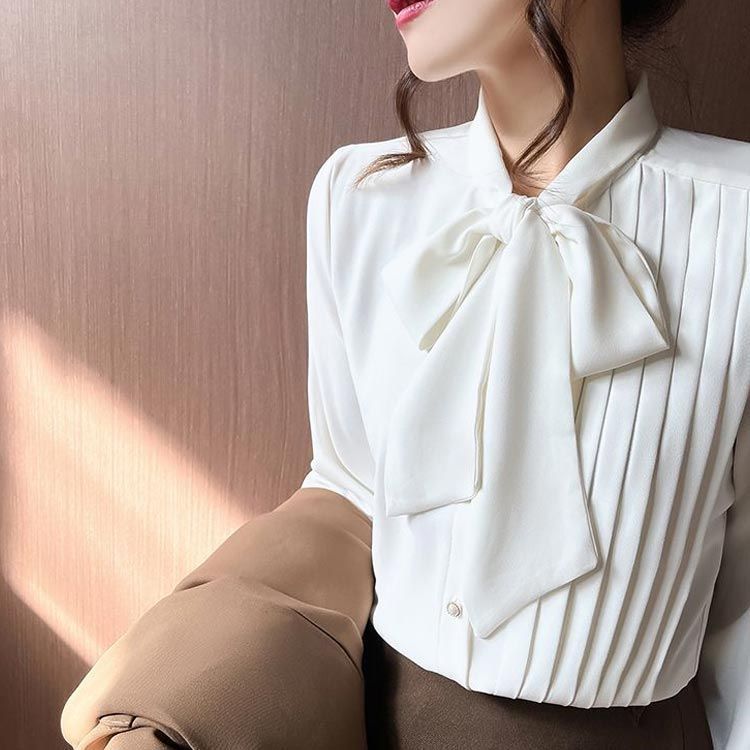 Amazon | [SYitong] JFashion ボウタイブラウス 爽やか とろみ