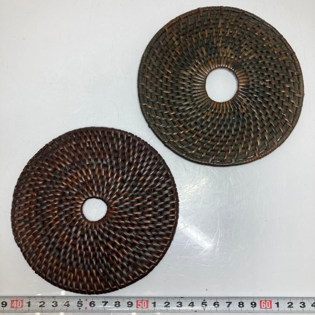 時代 網代 瓶産 煎茶道具2点直径13.7 14.8cm東H5-1030 タエサ