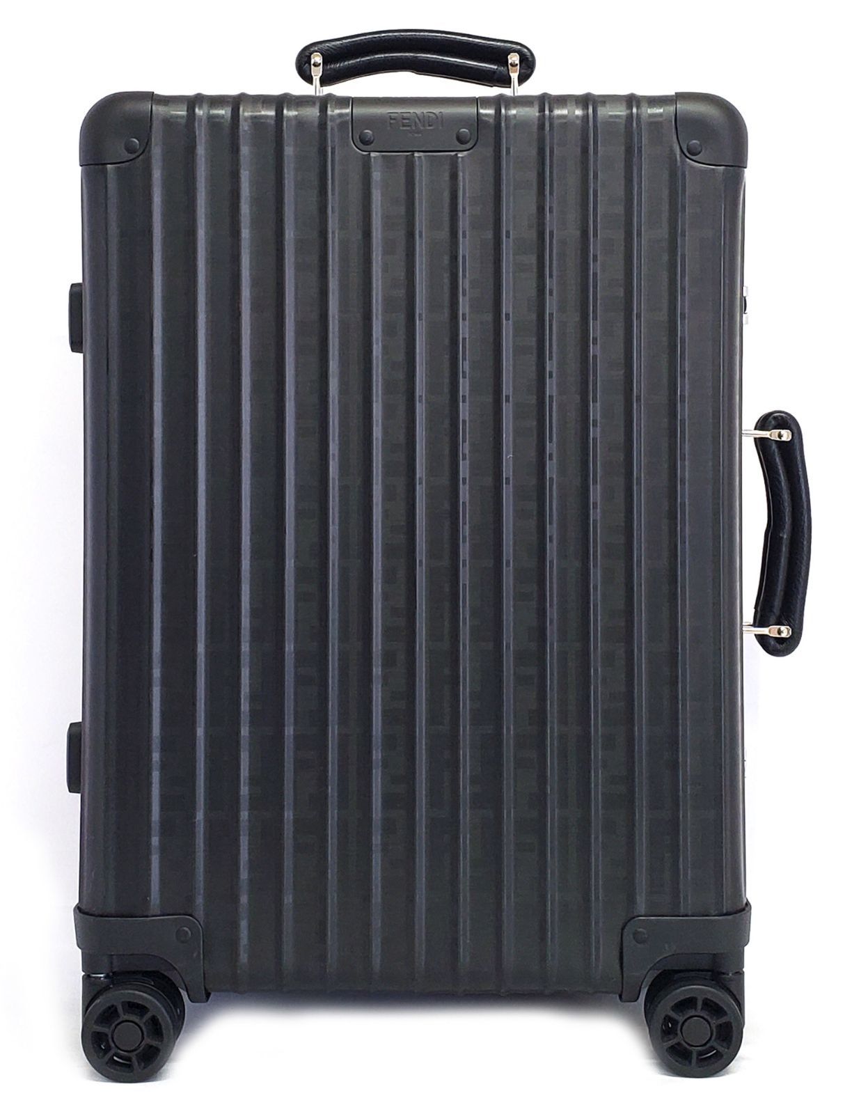 G372◆未使用【リモワ フェンディ RIMOWA FENDI コラボ】4輪 キャリーバッグ アルミニウム 972.90 クラシックキャビンS◆FFロゴ総柄 ズッカ 33L マットブラック