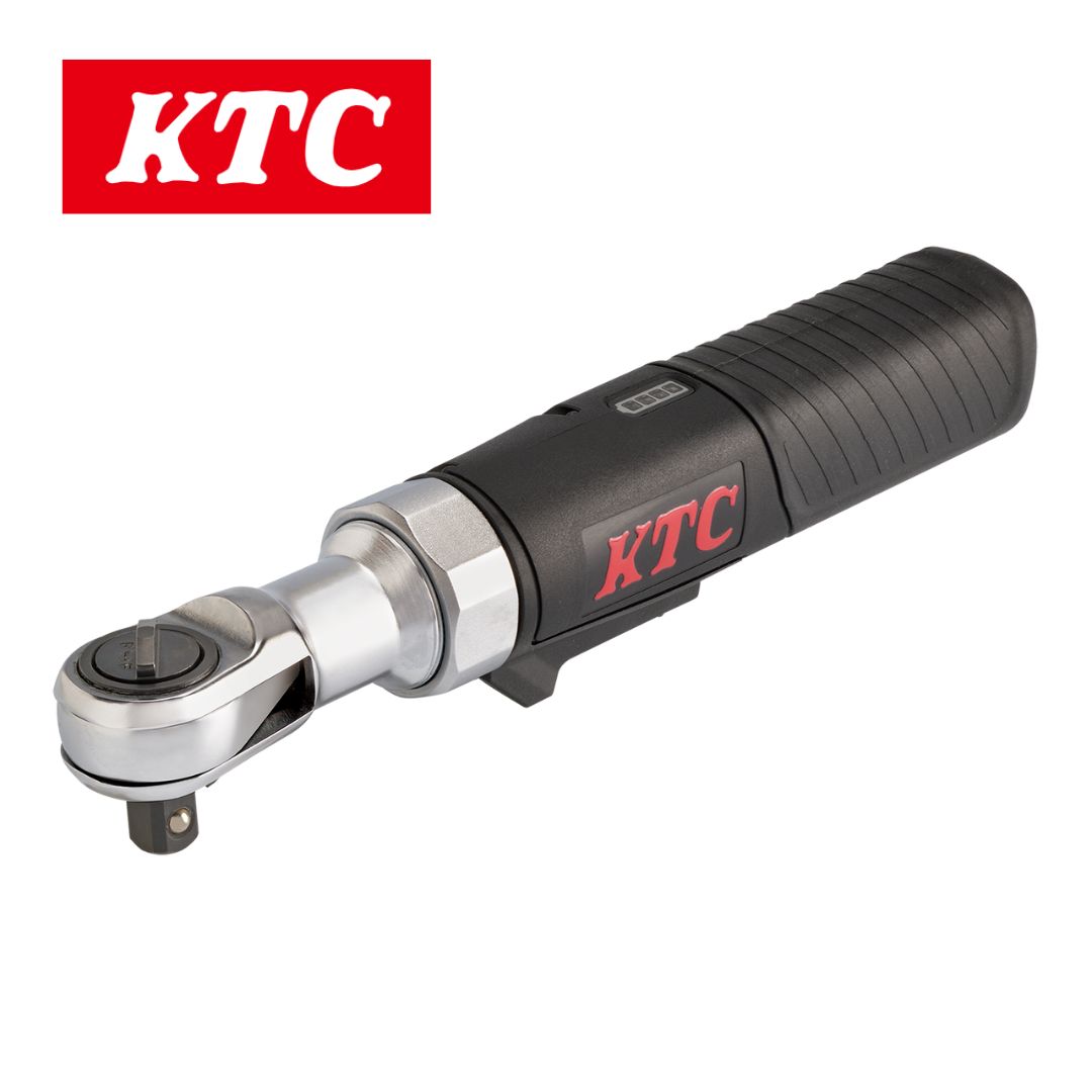 KTC 充電式 コードレス 電動 ラチェット レンチ セット 9.5sq. ボルト ナット 締緩作業 3.6V 超コンパクト 軽量ボディ ロック機構付 LEDライト JTRE330 京都機械工具