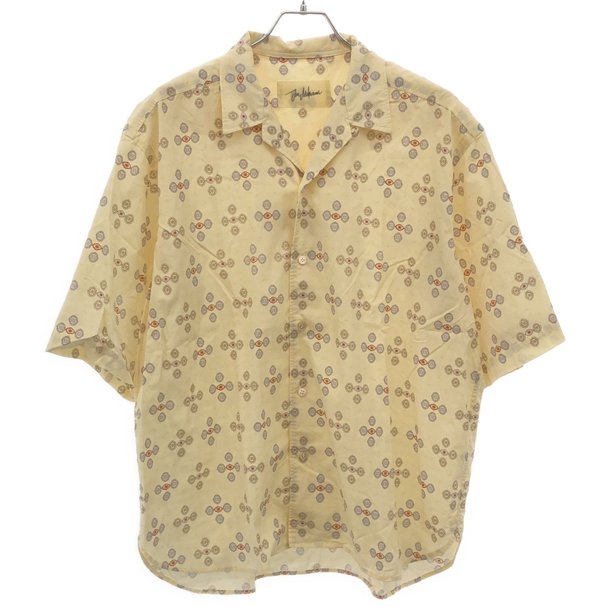 JUN MIKAMI ジュンミカミ 23SS PRINT HALF SLEEVE SHIRT プロントオープンカラーシャツ ライトイエロー系 F