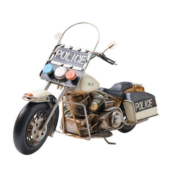 ブリキのバイクフィギュア ヴィンテージ風 A POLICE アメリカン 手作り ブリキのバイクフィギュア ヴィンテージ風 A アメリカン 雑貨