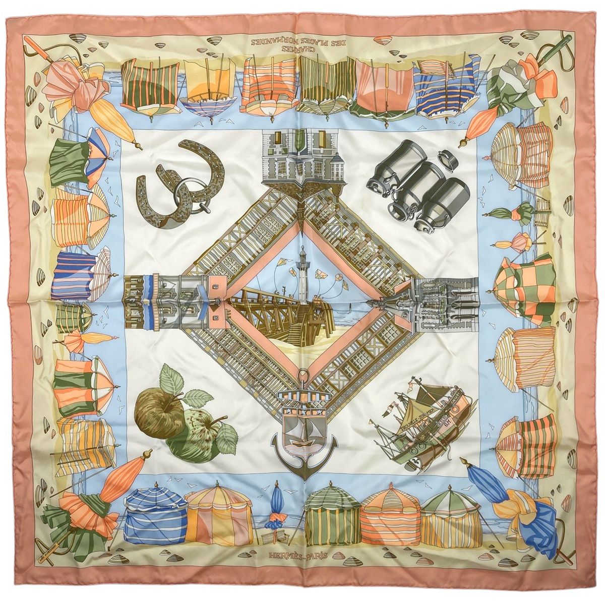 エルメス HERMES カレ 90 CHARMES DES PLAGES NORMANDES