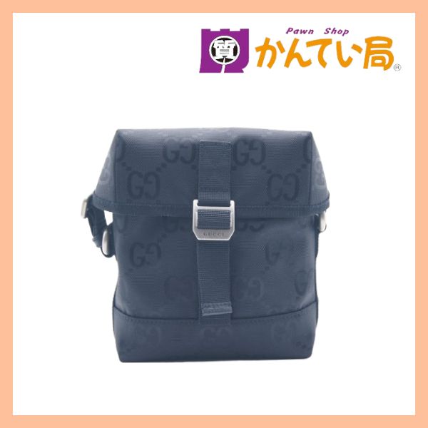 GUCCI グッチ オフザグリット ショルダーバッグ 643858 GGナイロン ブラック シルバー金具 メンズ