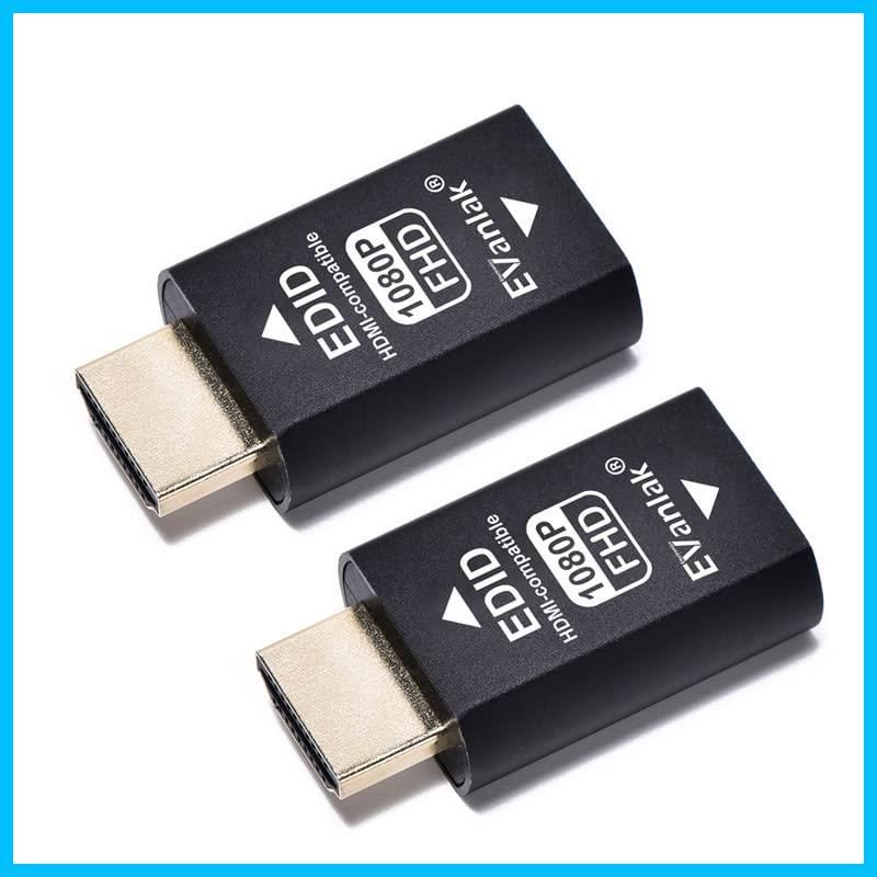 新着商品 1920X1080 59hz ThunderboltからHDMIスイッチ|エクステンダー|AVレシーバー|ビデオスプリッターに対応 Mac エミュレーターアダプター不要 パススルー 2パック EDIDエミュレーター HDMI 第3世代 EVanla