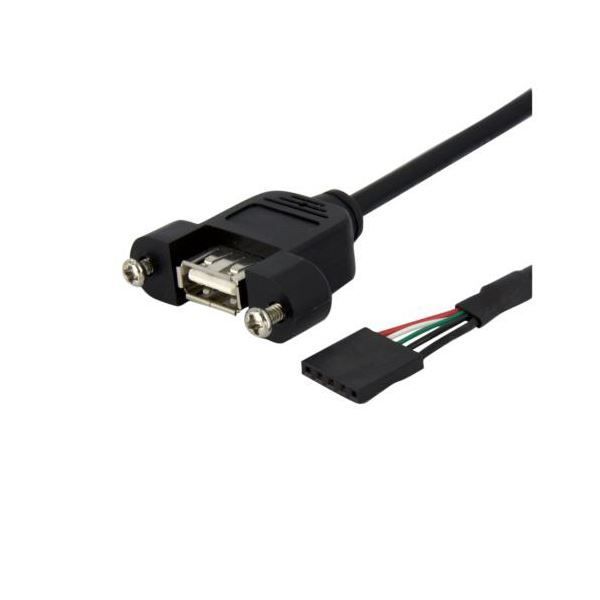 まとめ StarTech.com USB2.0パネルマウント型変換ケーブル 90cm USBマザーボード 5ピン メス -USBAポート メス ブラック USBPNLAFHD3 1本 ×3セット