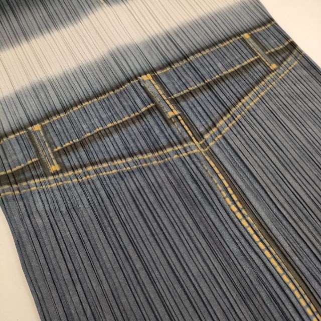 PLEATS PLEASE ISSEY MIYAKE デニム転写プリント プリーツ