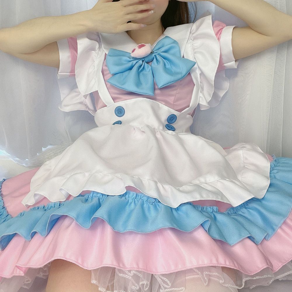 メイド服 コスプレ 可愛い服 リボン ロリータ ゴスロリアリス風