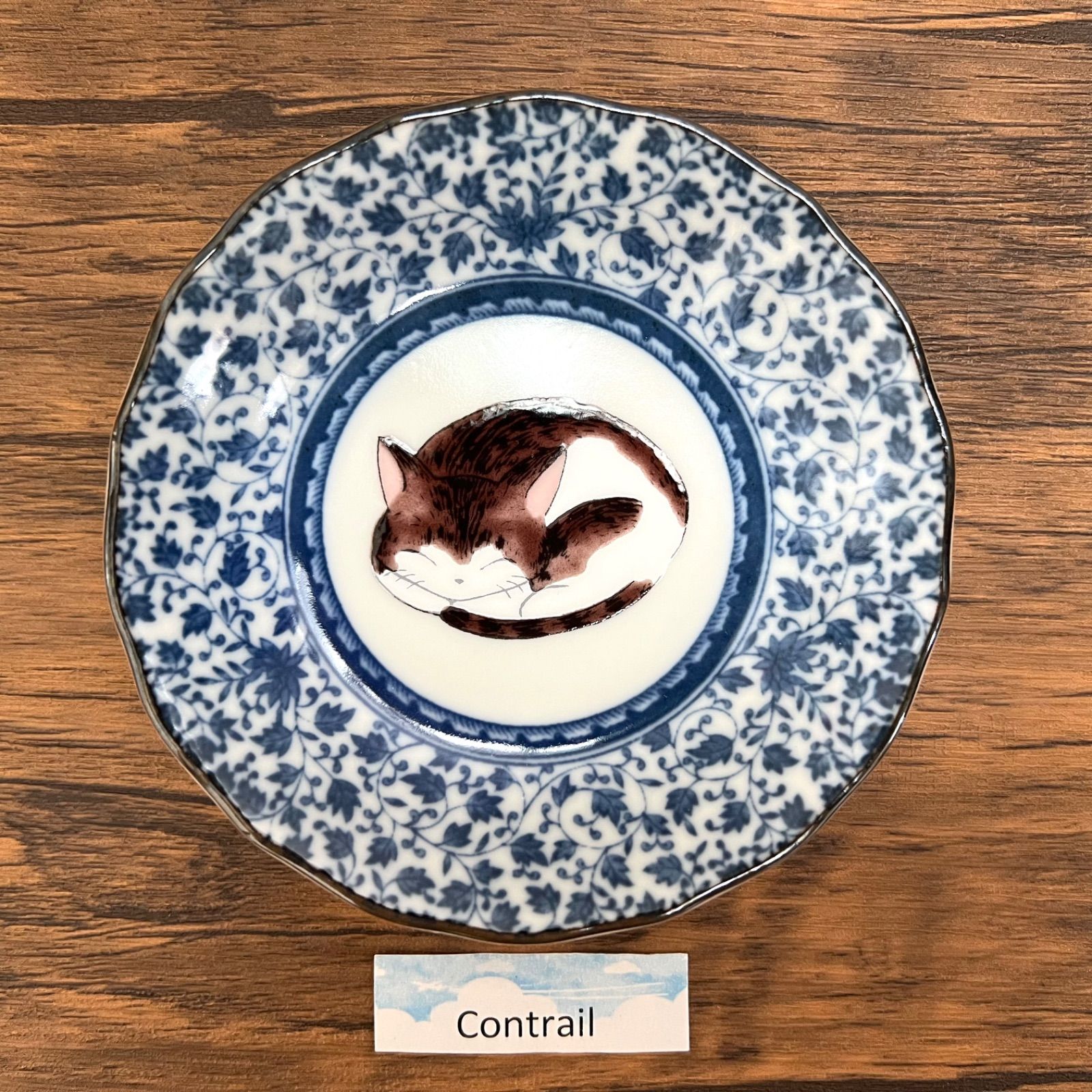 九谷焼】4号皿揃 眠り猫 5枚セットKutani Ware Set of 5 Plates