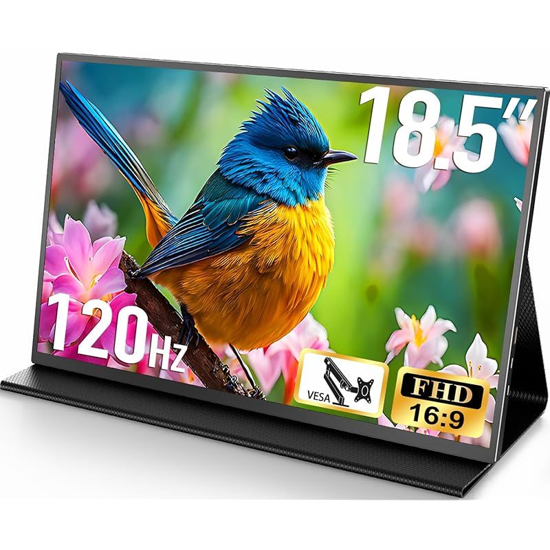 CUIUIC モバイルモニター 18.5インチ 大画面ゲーミングモニター モバイルディスプレイ100HZ 1920*1080FHD ポータブルモニター IPS液晶パネル 非光沢 HDRモード USB C|mini HDMI 内蔵スピーカー スタンド付きPS 1