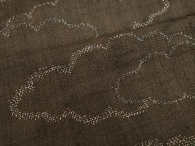 平和屋着物○結城紬 120亀甲 雲取り草花文 正絹 逸品 DAAV1497tw