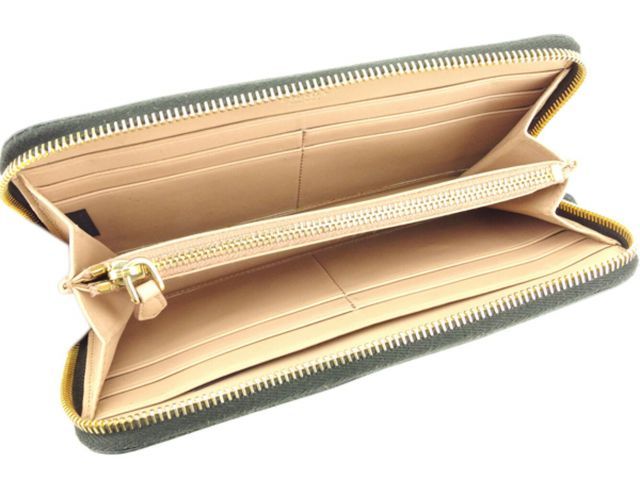 プラダ 長財布 ラウンドファスナー 財布 リボンモチーフ グリーン