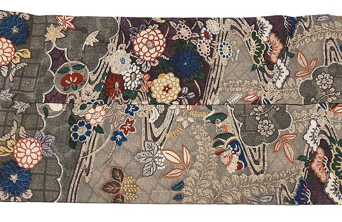 名古屋帯 未使用 正絹 花鳥 未着用 美品 新古品 カジュアル 着物