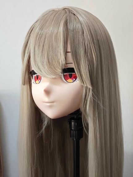 全頭マスク カツラ付き ロック付き NO.378 衣装付き ドール ヘッドロリータ人形 コスプレ 変身 仮装 着ぐるみ kigurumi 二次元