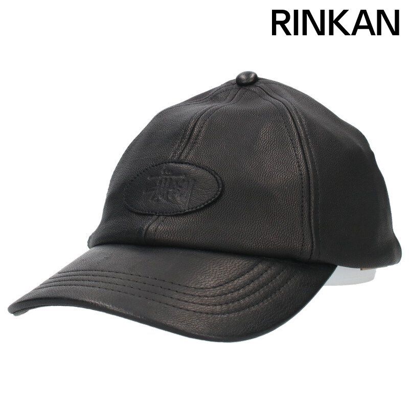 ステューシー 25SS LP LEATHER PATCH STRAPBACK CAP ブランドパッチレザーキャップ メンズ