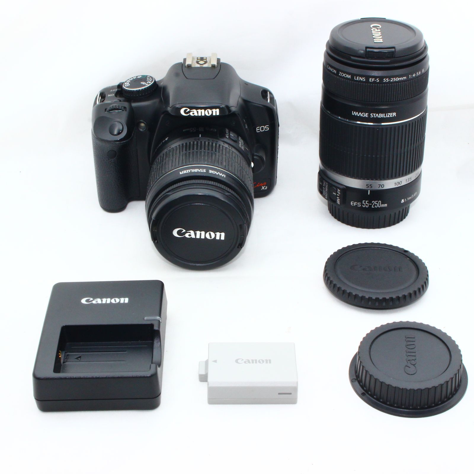 Canon デジタル一眼レフカメラ EOS Kiss X2 ダブルズームキット KISSX2-WKIT MT Camera【中古保証1ヶ月】  メルカリ