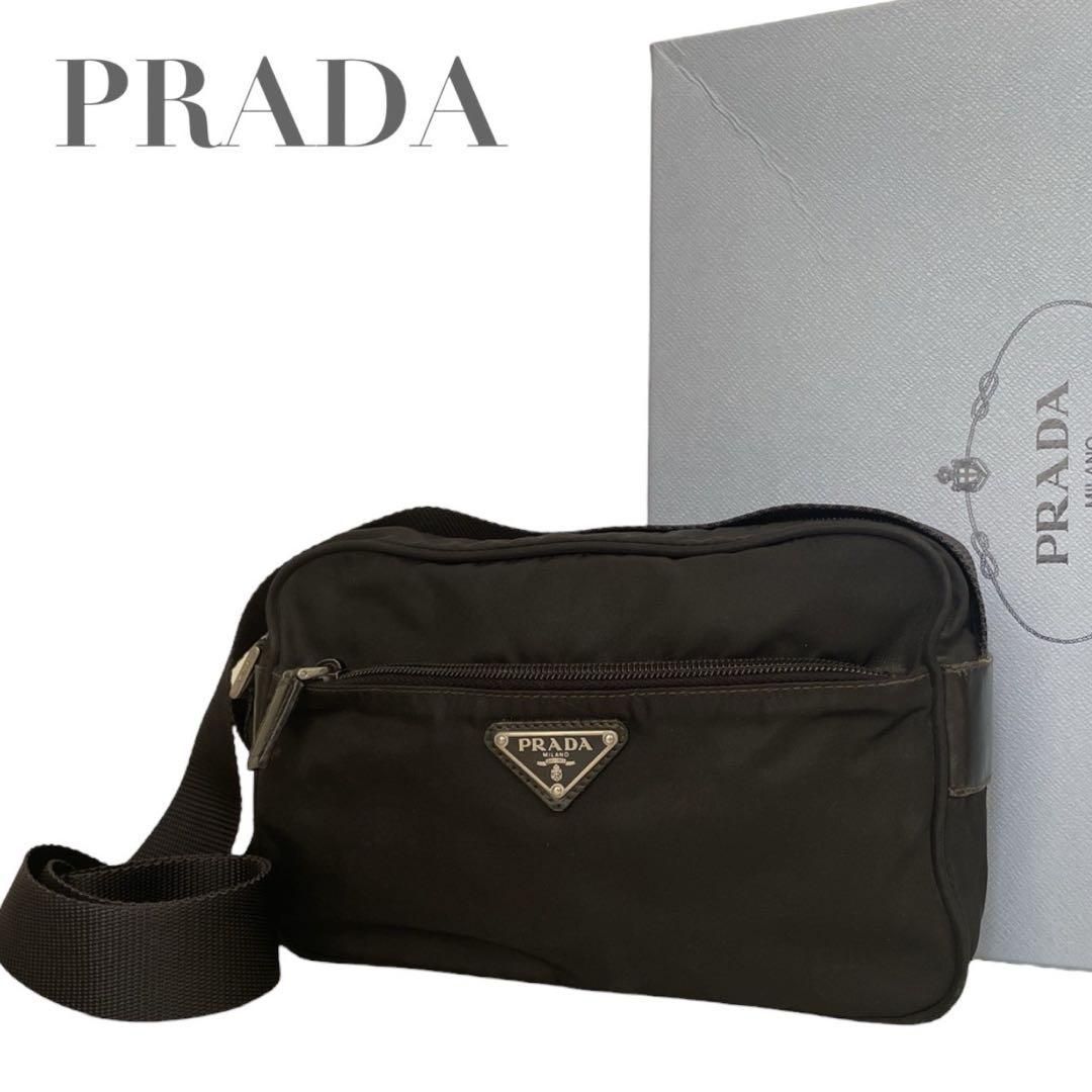 極美品　プラダ　三角ロゴ　ナイロン　黒　カメラバッグ　ショルダーバッグ　4611 極美品 プラダ 三角ロゴ ナイロン 黒 カメラバッグ ショルダーバッグ