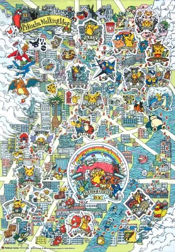 爆買い 英語 中古】タペストリー Pikachu Walking Map B2タペストリー Tシャツ・アパレル