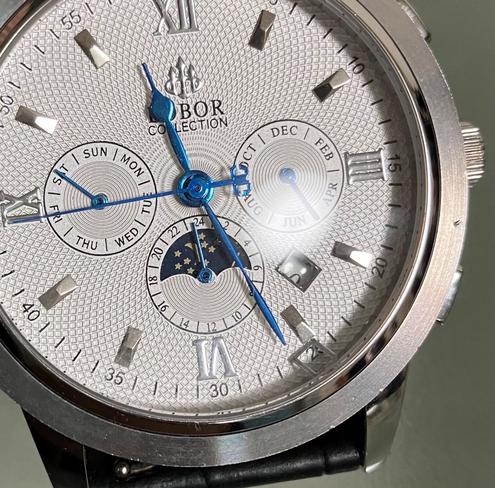 ☆稼動品☆LOBOR ロバー☆トリプルカレンダー☆AT/自動巻☆シルバー  