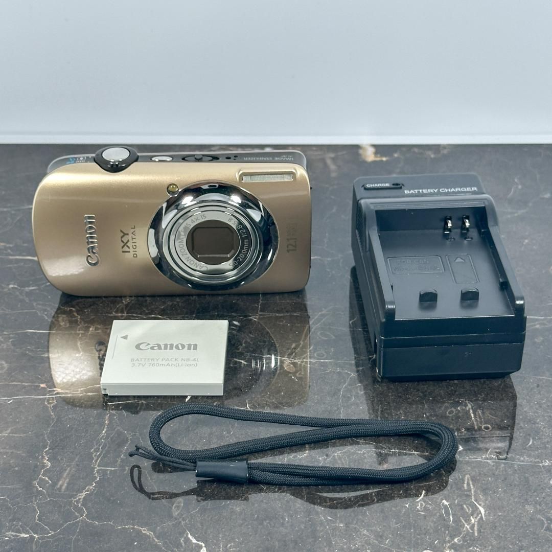 Canon IXY DIGITAL 510 IS ゴールド キャノン デジタルカメラ コンデジ コンパクトデジカメ カメラ 動作品 手ブレ補正 広角28mm 光学4倍ズーム 感カラー レトロデジカメ 人気モデル◯