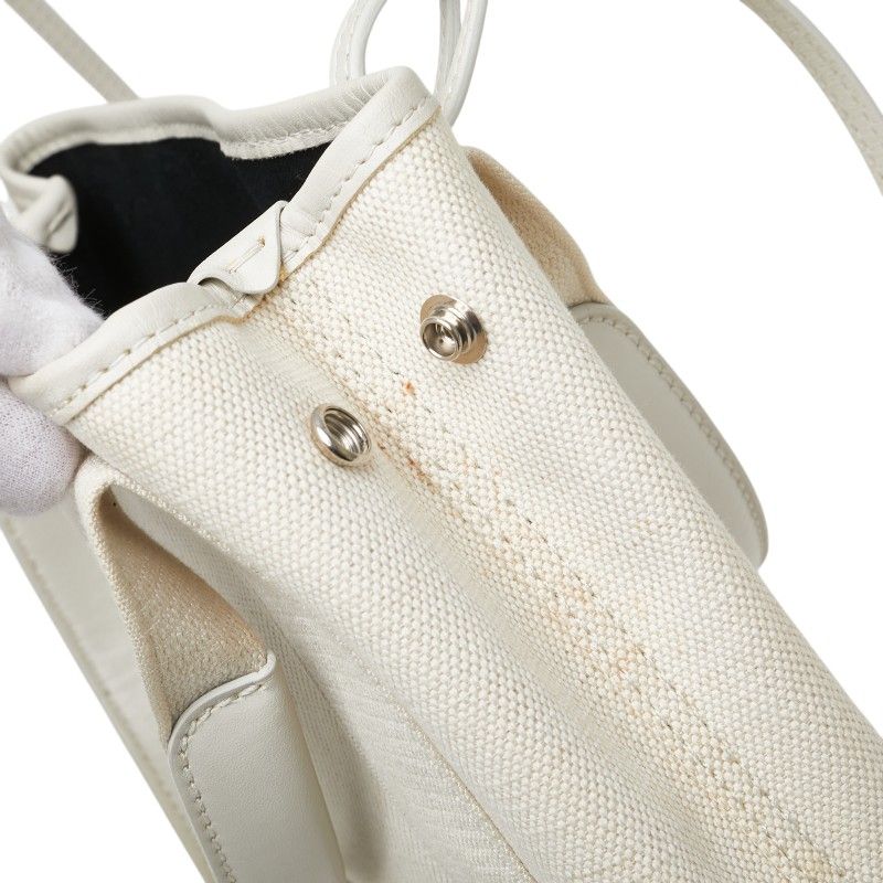 【美品】BALENCIAGA ハンドバッグ ホワイト/ネイビー NAVY（BALENCIAGA） バレンシアガ トートバッグ ネイビーカバス S