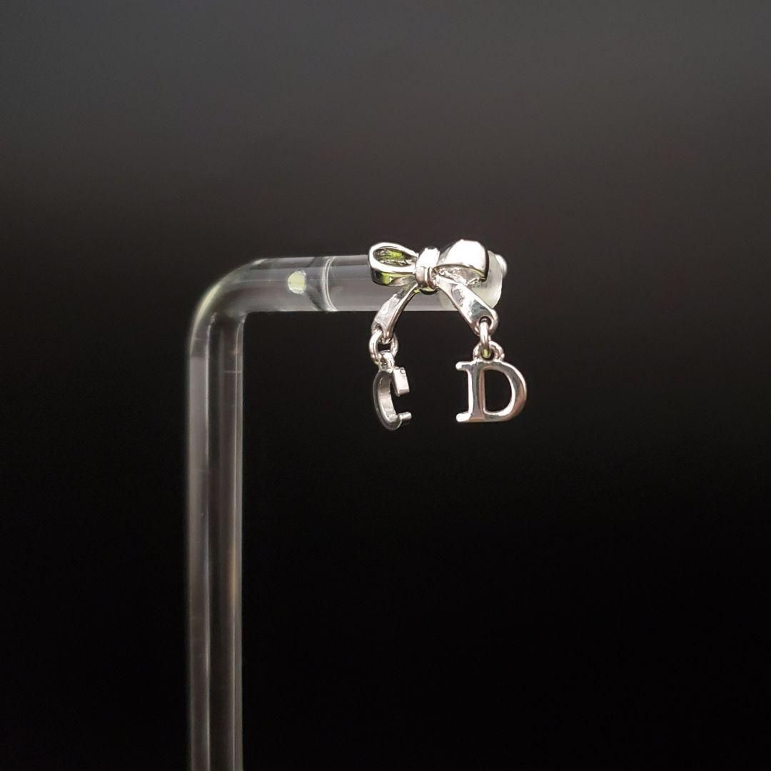 Christian Dior クリスチャンディオール ピアス CDロゴ リボン シルバー 片耳