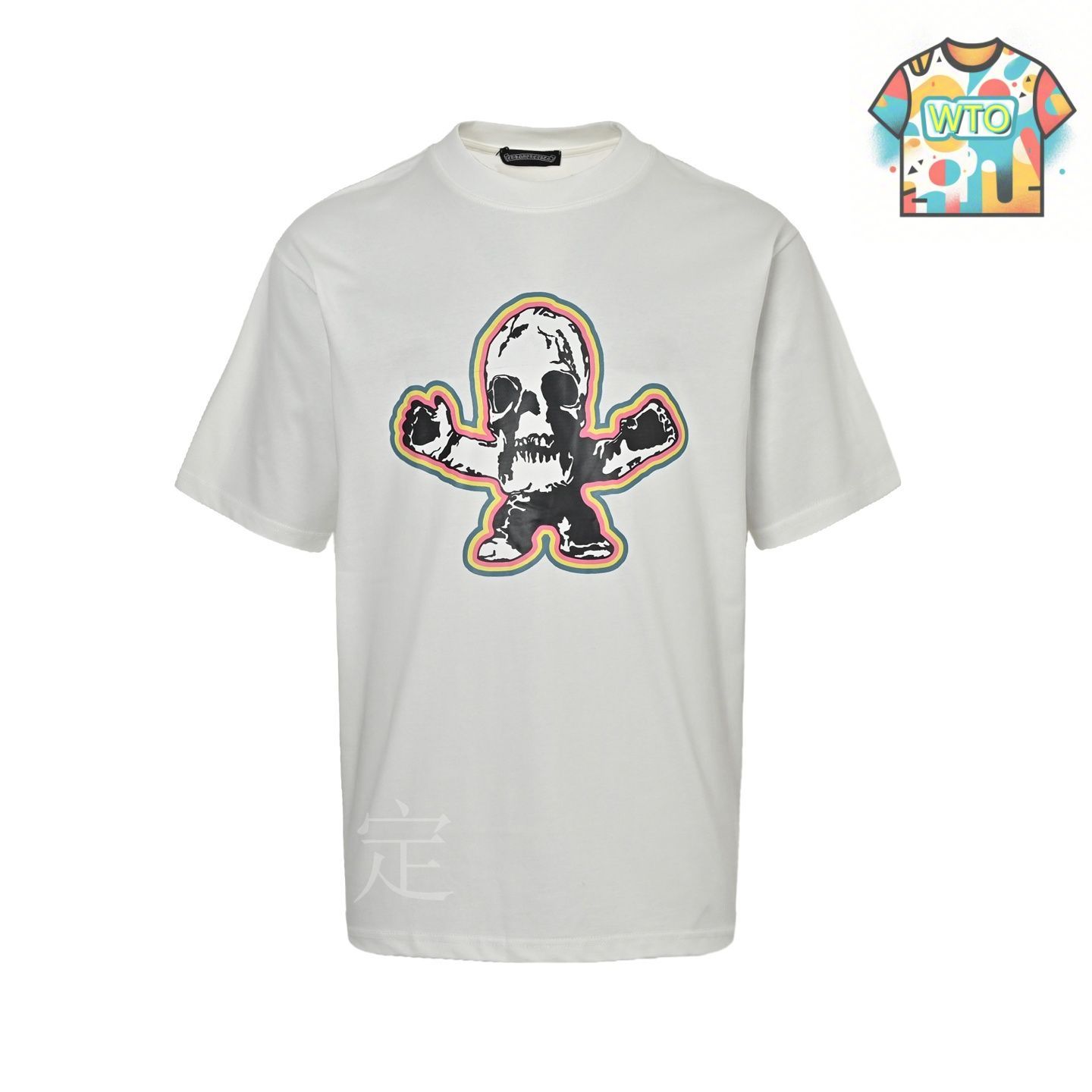 今日特価】スカル前後プリント T シャツ / Skull Print Tee-3