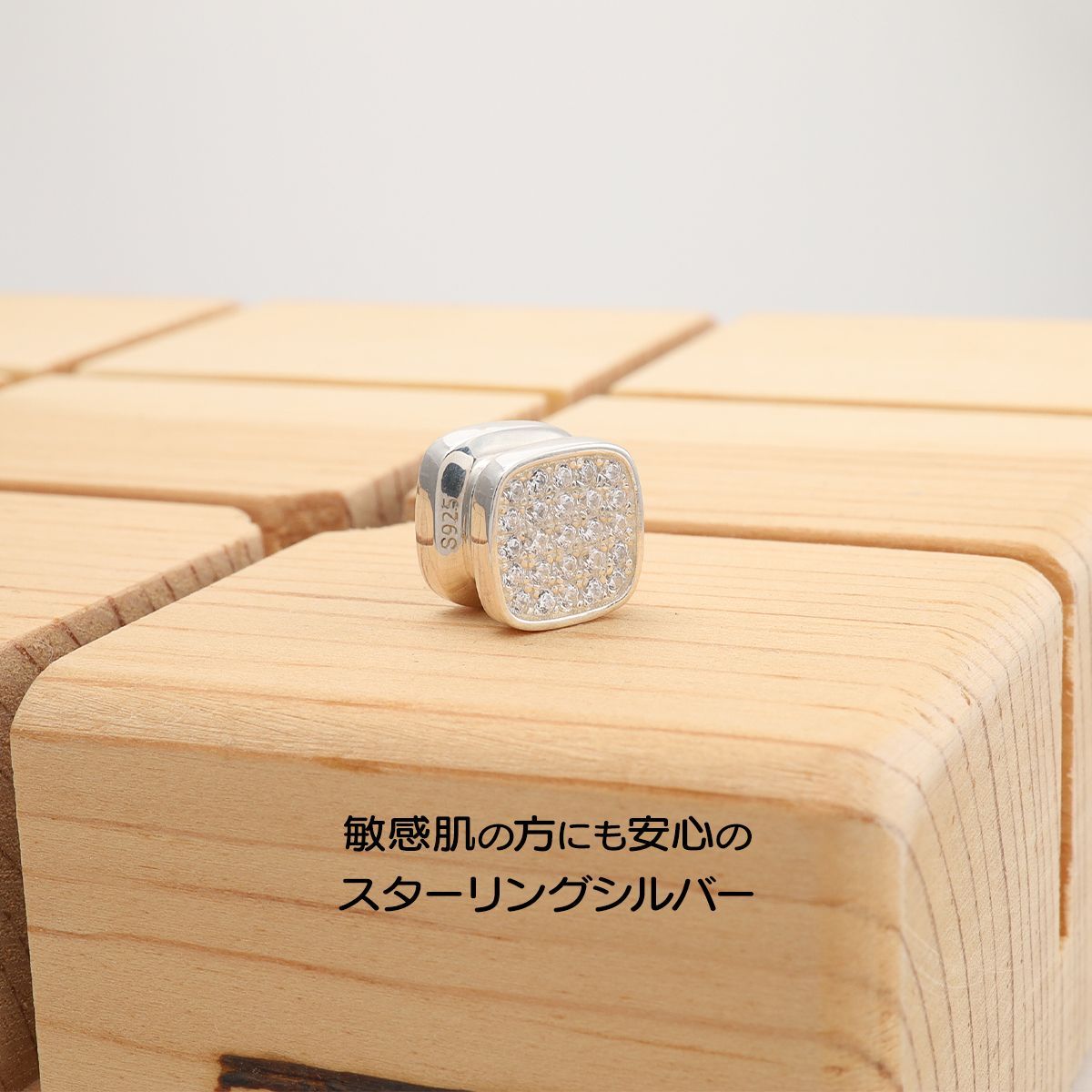 アクセサリー ピアス イヤリング マグネット フェイク スクエア 四角 