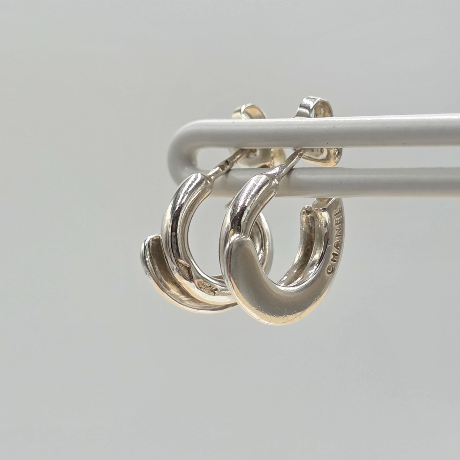 CHANEL シャネル　シルバーフープピアス 両耳用 CHANEL シャネル ヴィンテージ フープ ピアス/925 両耳用