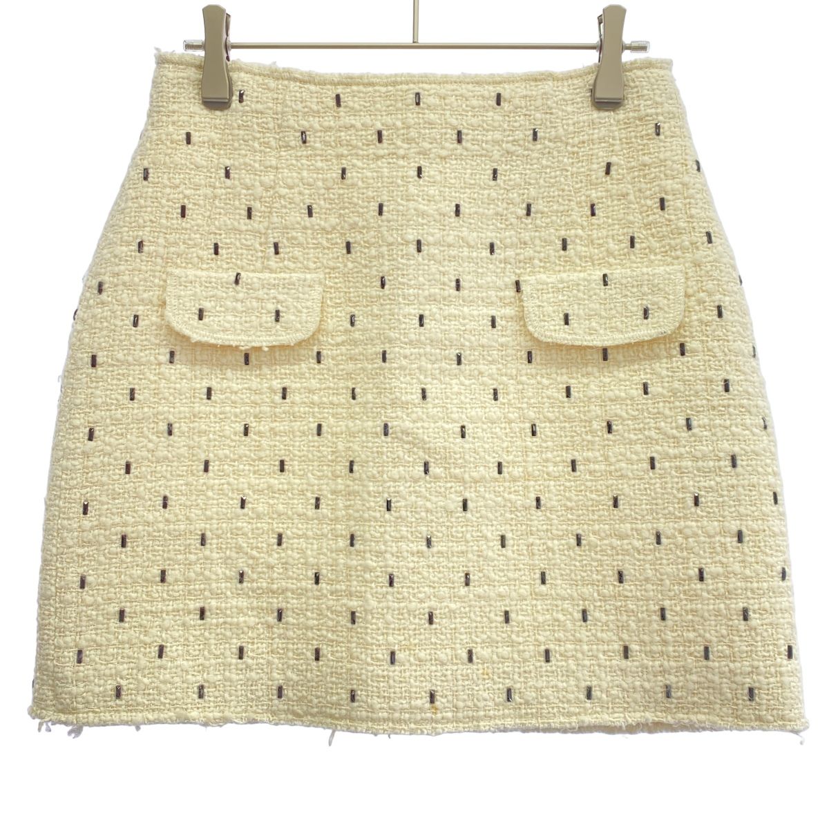 N°21 NUMERO VENTUNO ヌメロ ヴェントゥーノ 24AW ツイードスカート P24IN2M C1623071 ホワイト 40