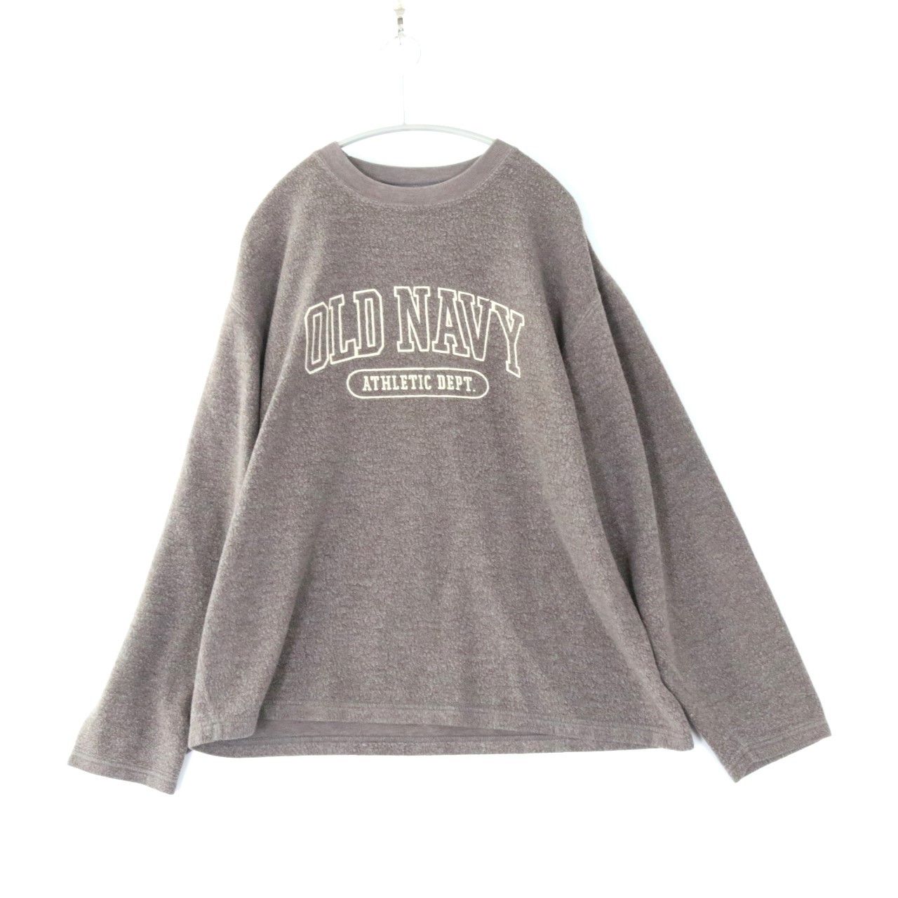 【中古A】OLD NAVY オールドネイビー vintage M メンズ スウェット フリース生地 裏起毛なし グレー ポリエステル 綿 中古A 古着
