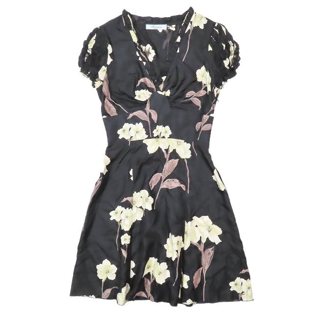 ブルマリン Blumarine 花柄 フラワープリント シルク ワンピース V