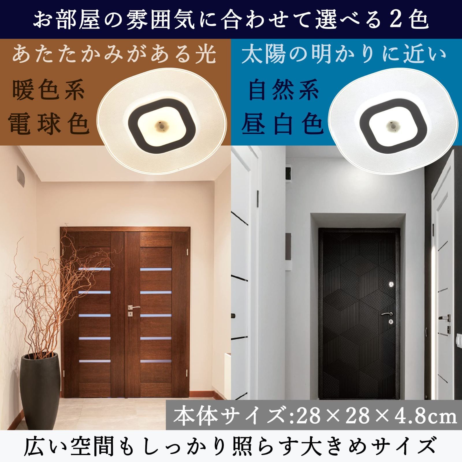 LEDミニシーリングライト (人感センサー/照度センサー 導光板 搭載