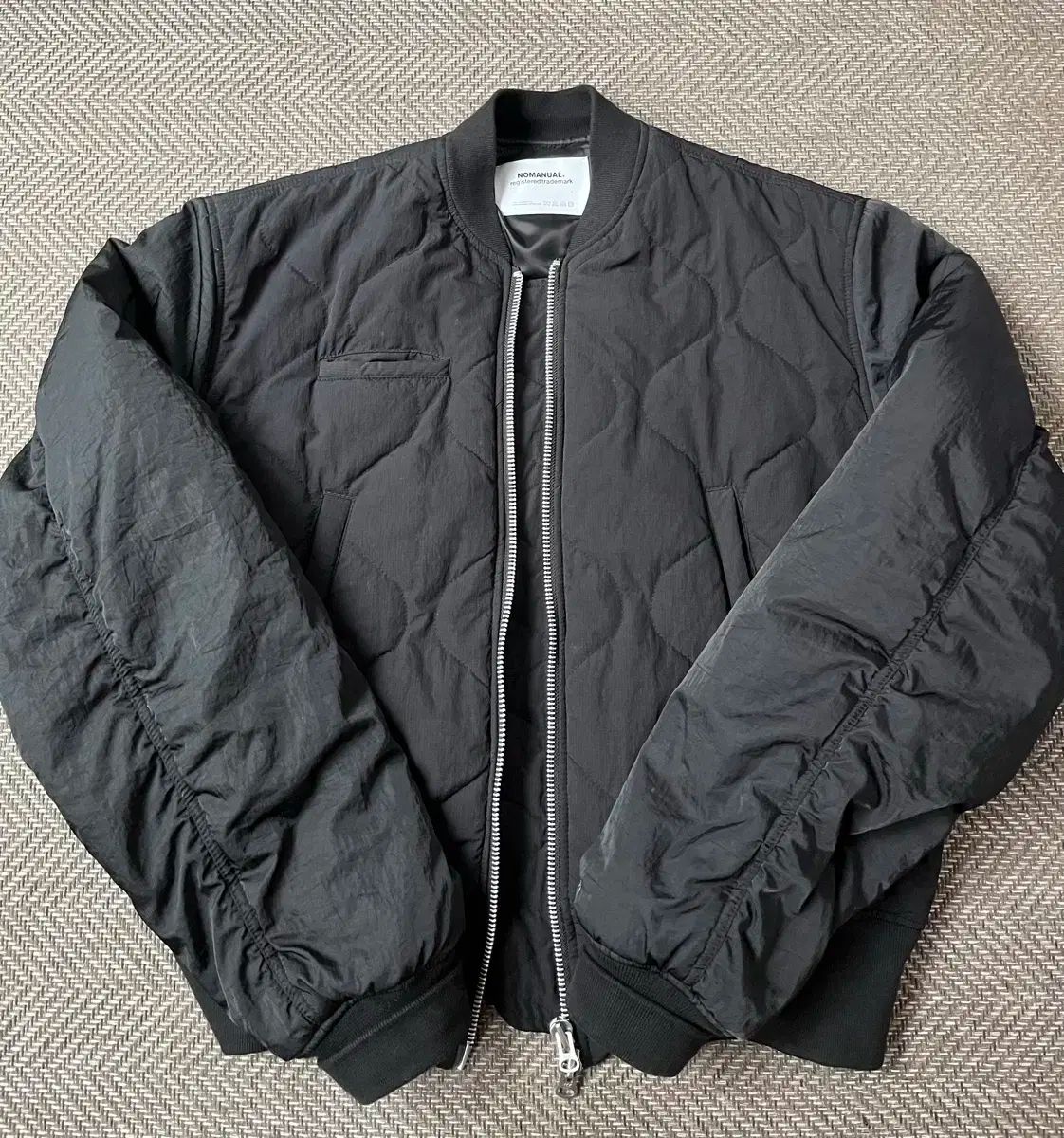 ノーマニュアル ブルゾン QUILTED MA-1 - BLACK