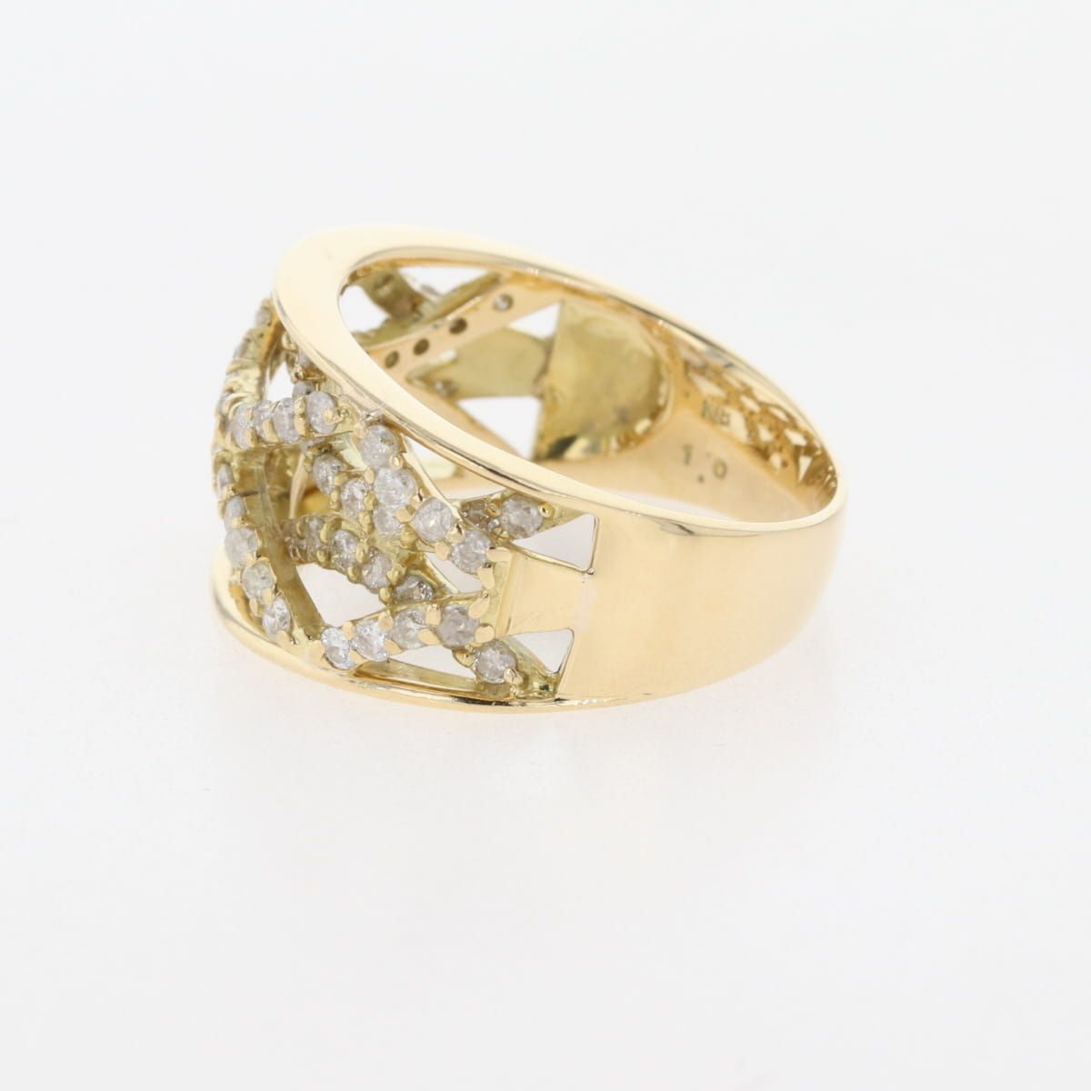 メレダイヤ デザインリング YG イエローゴールド 指輪 リング 15号 K18 ダイヤモンド レディース FORTGASGNV_COM_BR