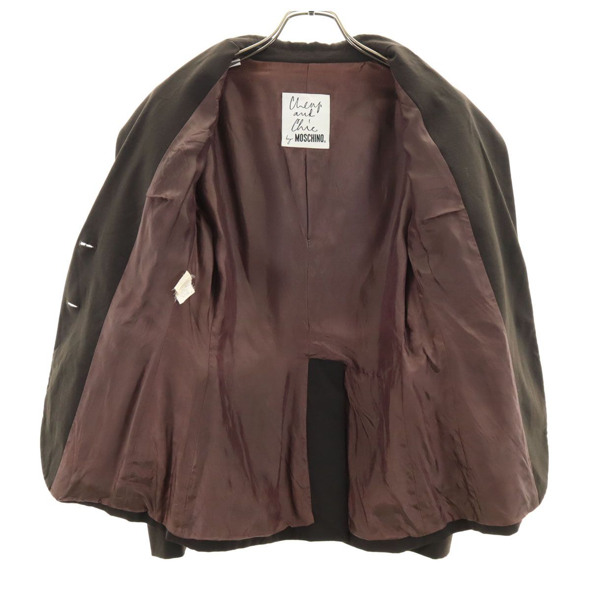 MOSCHINO - 古着 MOSCHINO モスキーノ ウールブレンド テーラードジャケット ブラウン CHEAP&amp;CHIC レディース MOSCHINO - 古着 MOSCHINO モスキーノ ウールブレンド