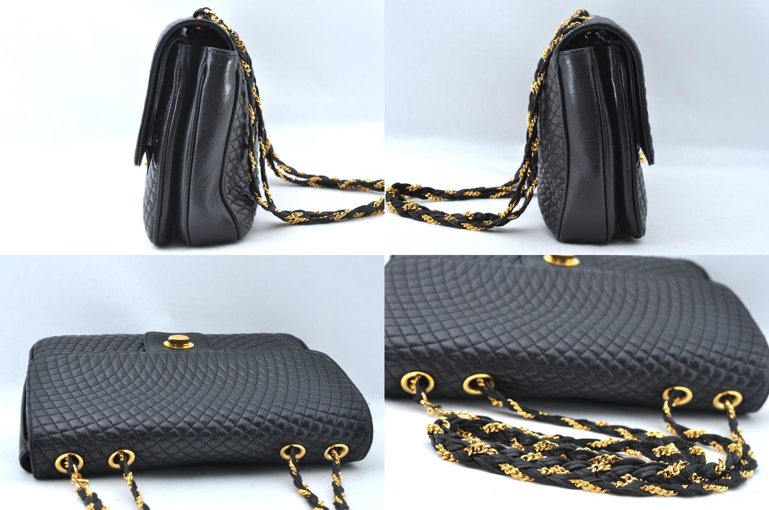 BALLY バリー キルティング レザー チェーン ショルダークロス