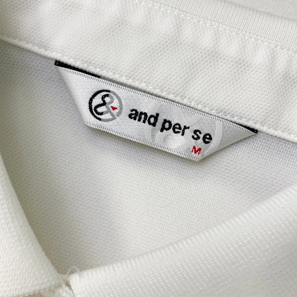 サイズ：M AND PER SE アンパスィ  半袖ワンピース 総柄 ホワイト系 [240101462580] ゴルフウェア レディース ストスト AND PER SE アンパスィ 半袖ワンピース 総柄 ホワイト系 サイズ
