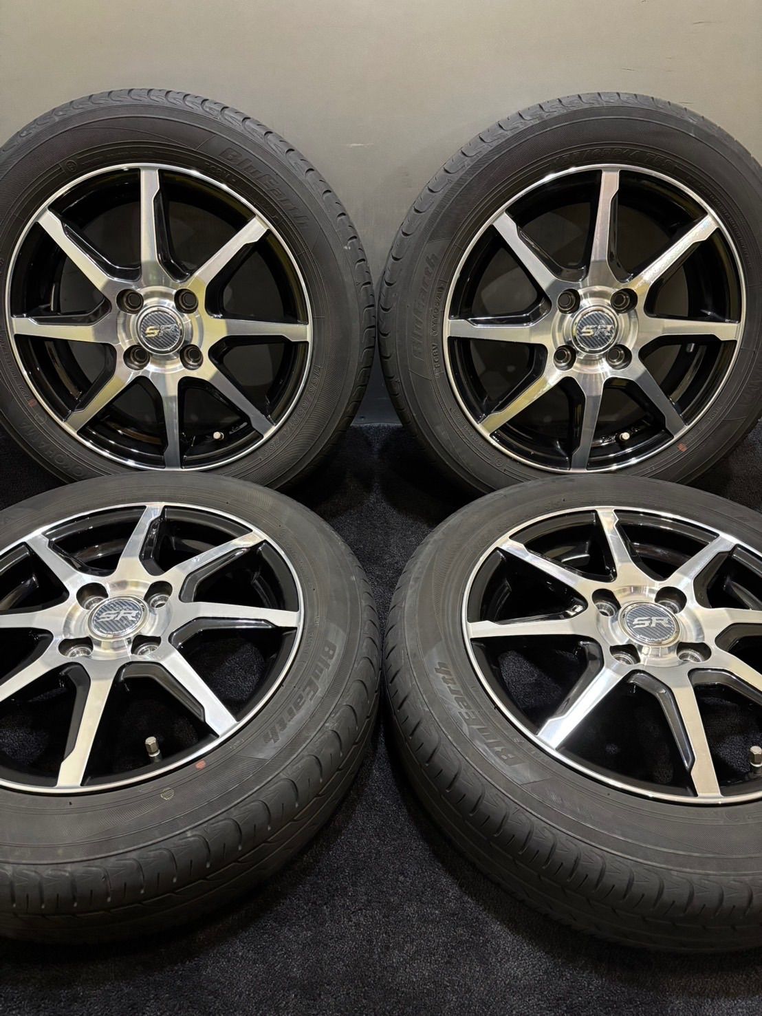 155|65R14 YOKOHAMA|BluEarth AE01k 21年製 SR 14インチ 4.5J 45 100 4H 夏タイヤ 4本 N-BOX スペーシア 南2-I990