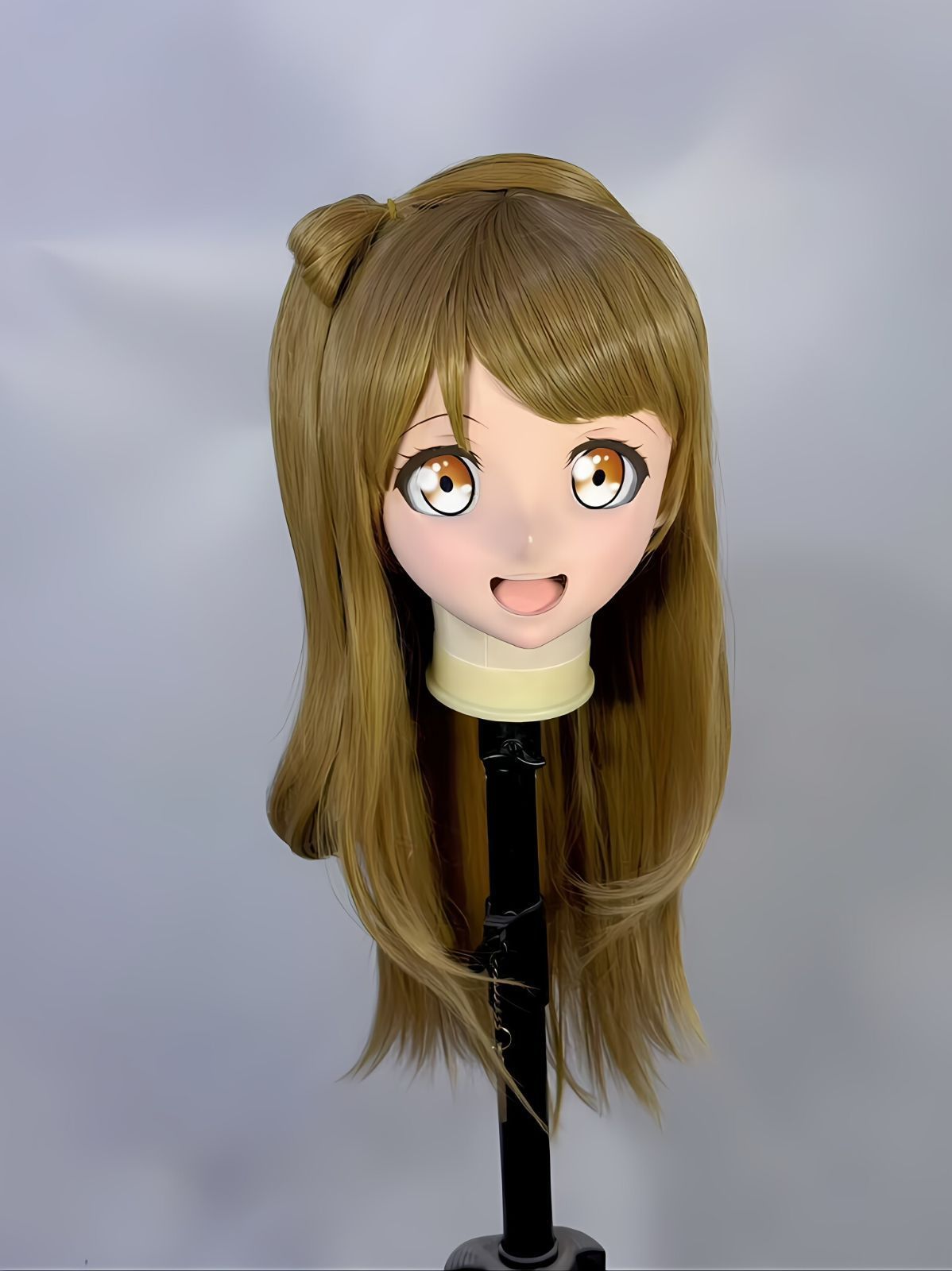 全頭マスク カツラ付き ロック付き NO.174 フルマスク ドール ヘッドロリータ人形 コスプレ 変身 仮装 着ぐるみ 二次元美少女