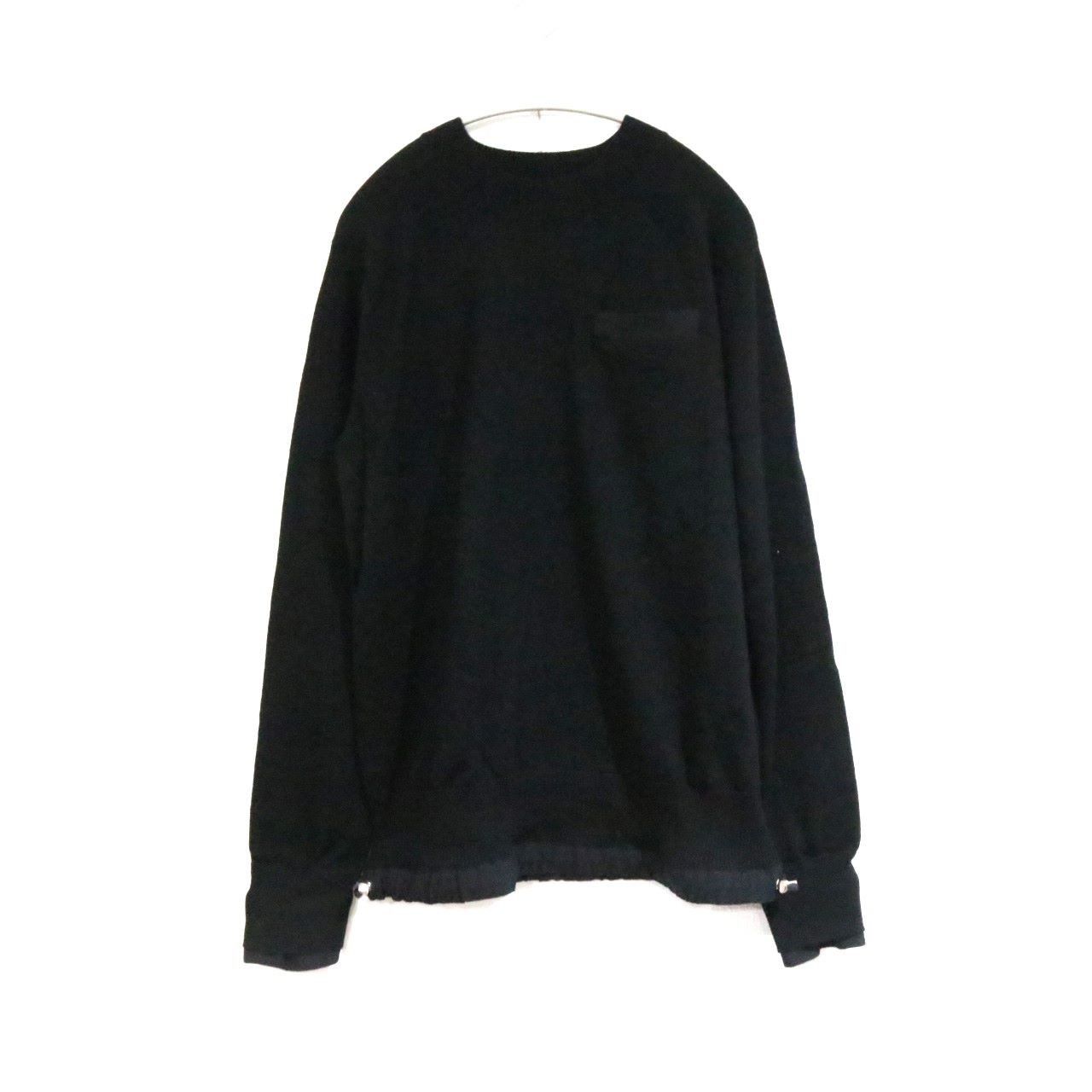 中古A】sacai サカイ M メンズ ニット 長袖 モックネック 21AW 黒 